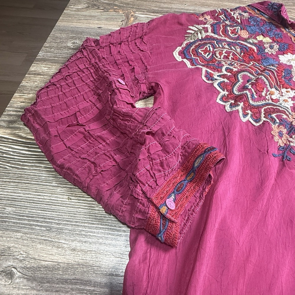 Stunning Johnny Was XL Aubrette Embroidered Top Boho Flowy‎ - Picture 5 of 9
